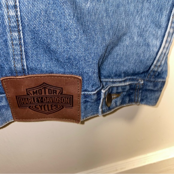 Vintage Harley-Davidson 95th Anniversary 3XL 1998 Denim Jacket Embroidered Logo - Picture 5 of 15